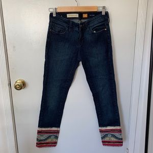 Pilcro & the letterpress embroidered crop jeans